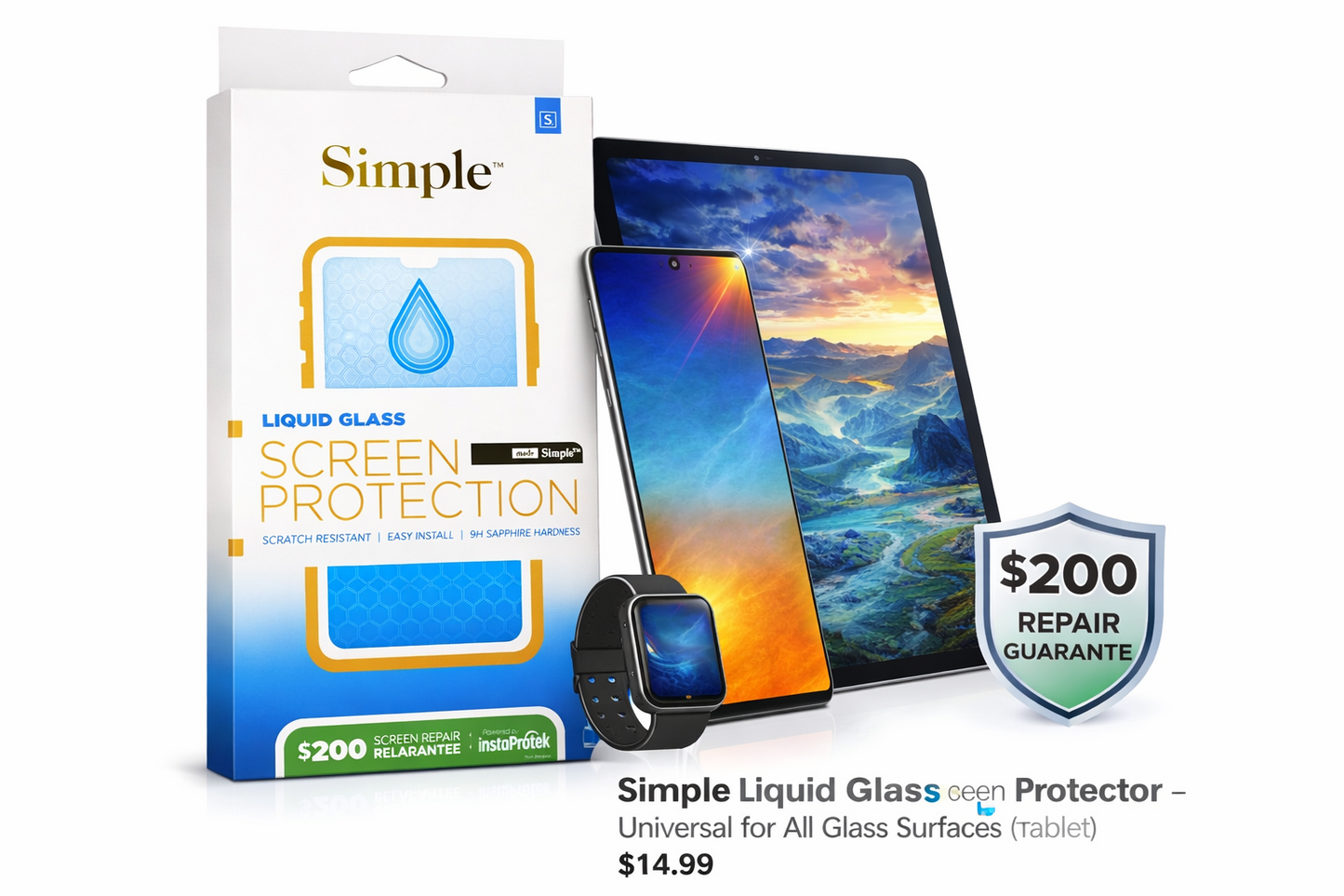 Simple Liquid Glass Screen Protector – Universal for All Glass Surfaces (Tablet)