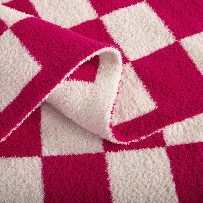 Elegant Comfort 50" x 70"  Ultra Soft Checkered Knitted Throw Blanket