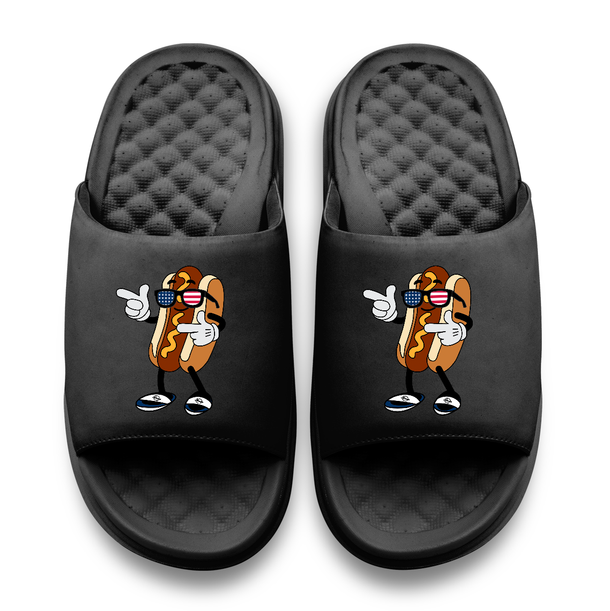 USA Hot Dog Motive Slide Sandals