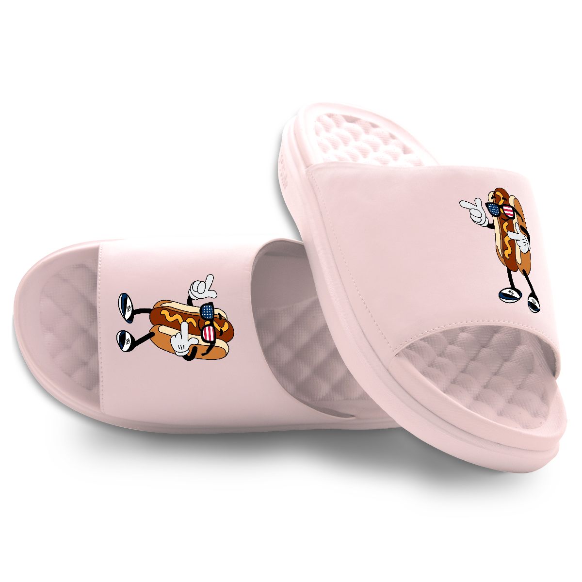 USA Hot Dog Motive Slide Sandals