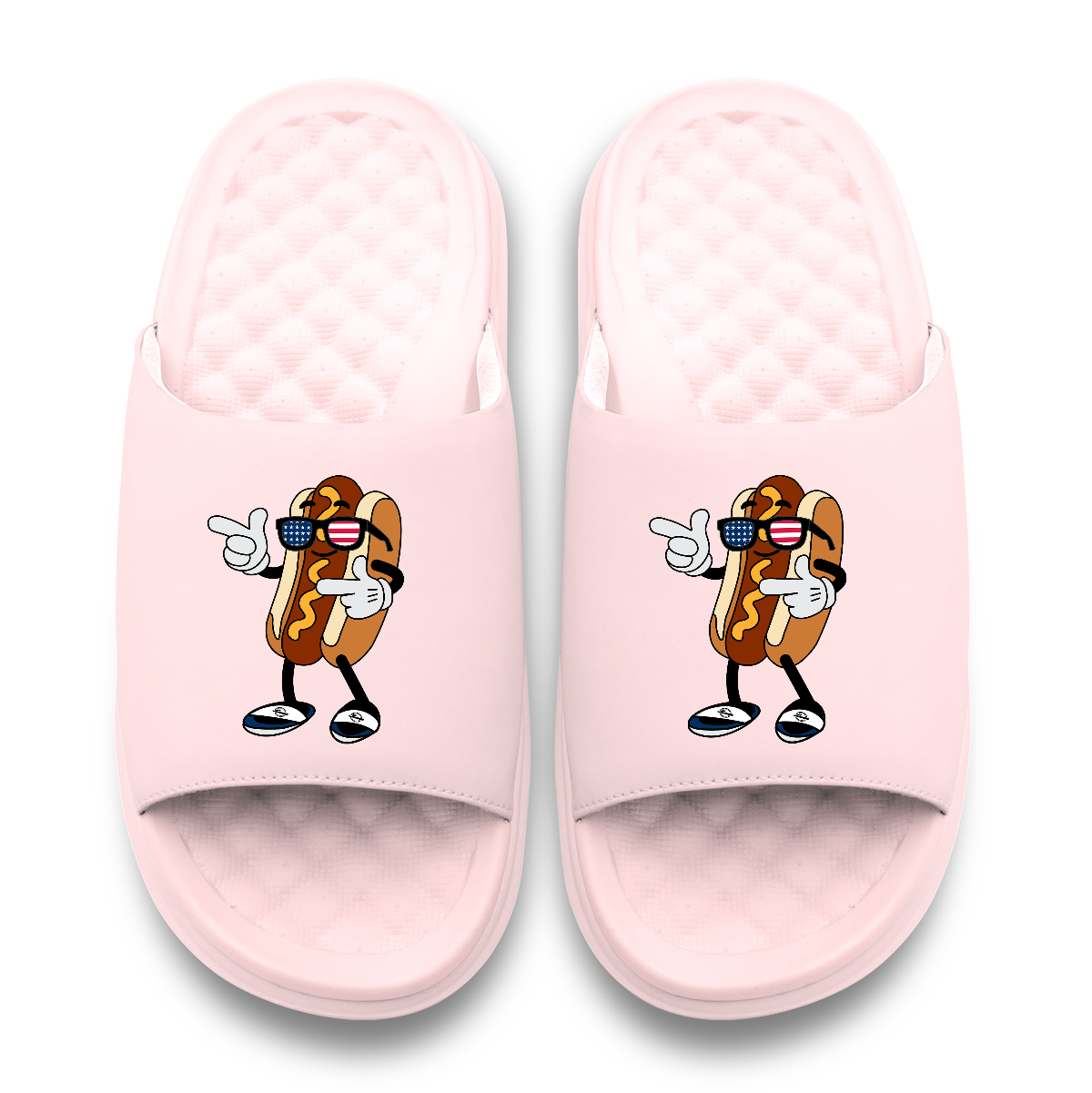 USA Hot Dog Motive Slide Sandals