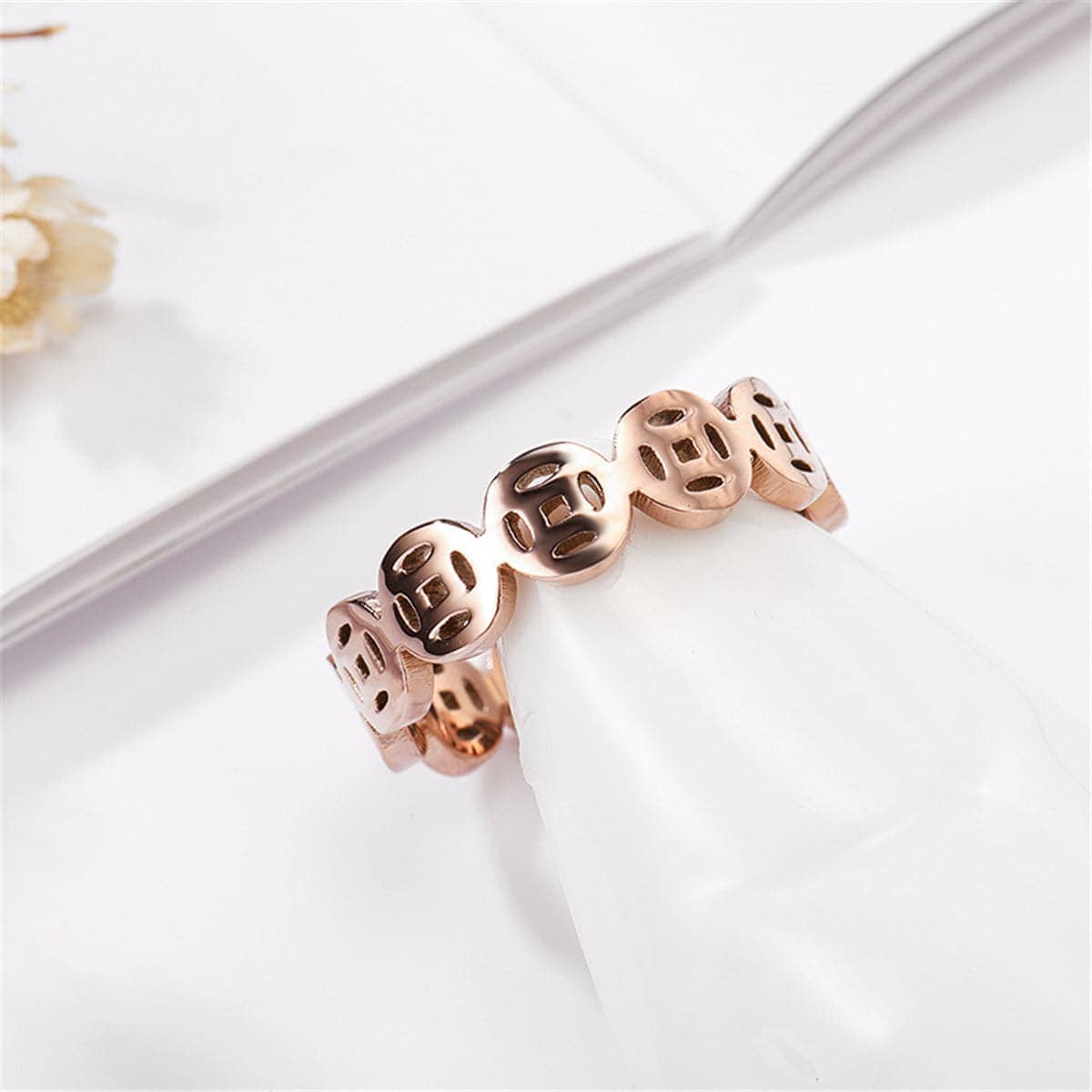 Rose Goldtone Linking Coin Band