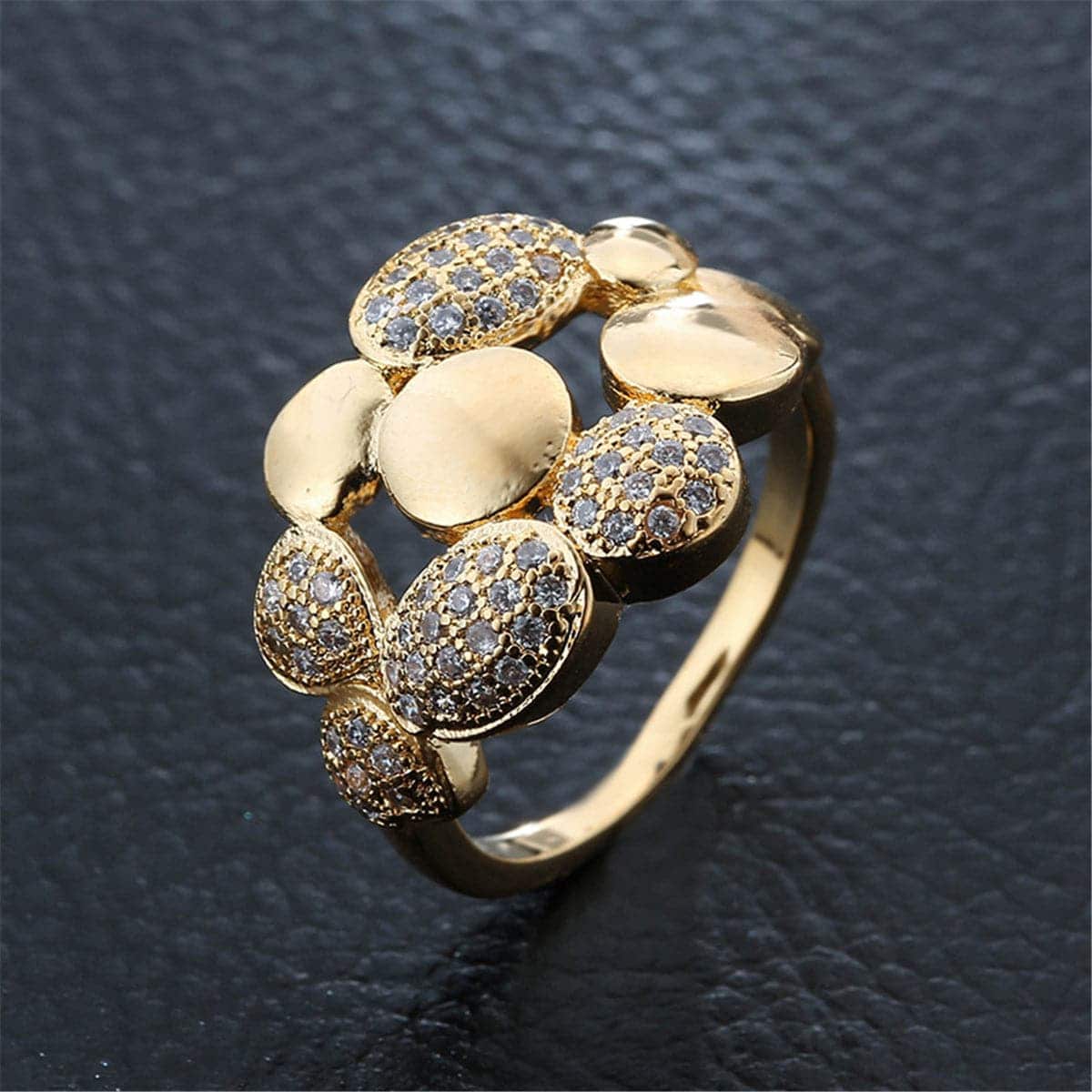 Cubic Zirconia Botany Circle Cluster Ring