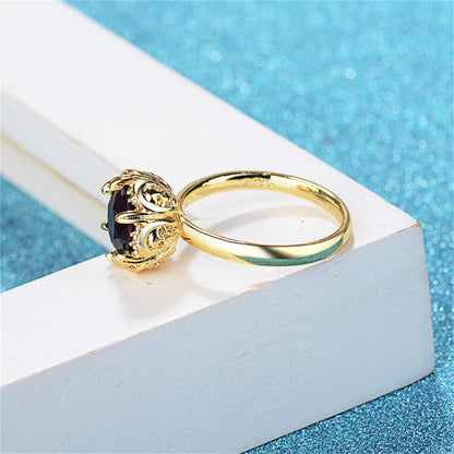 Black Crystal & Cubic Zirconia Goldtone Skull Cocktail Ring-1