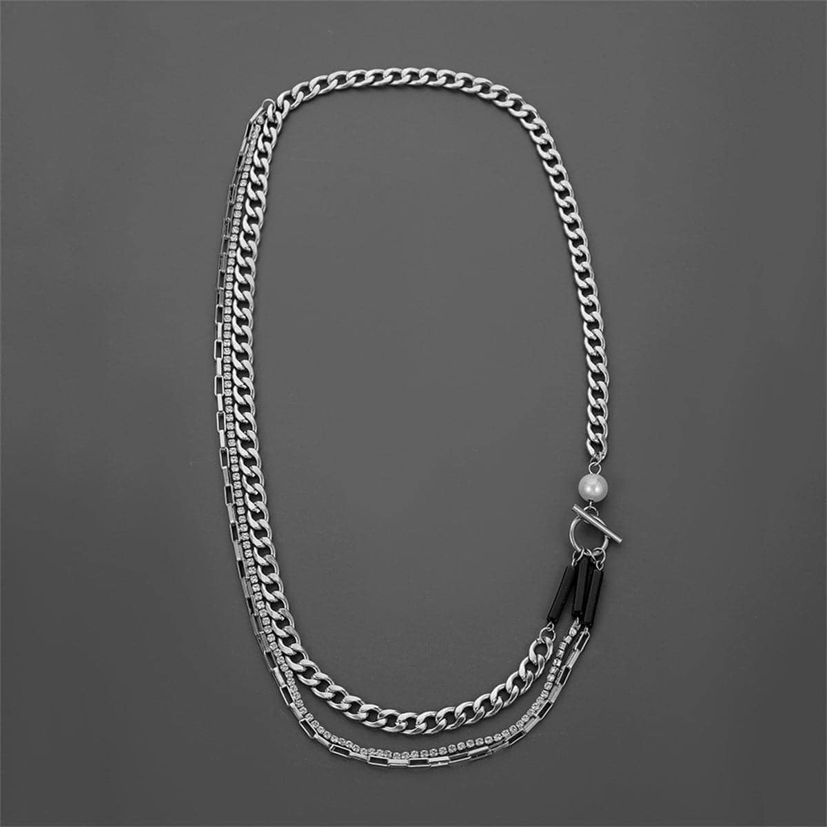 Pearl & Cubic Zirconia Layered Necklace