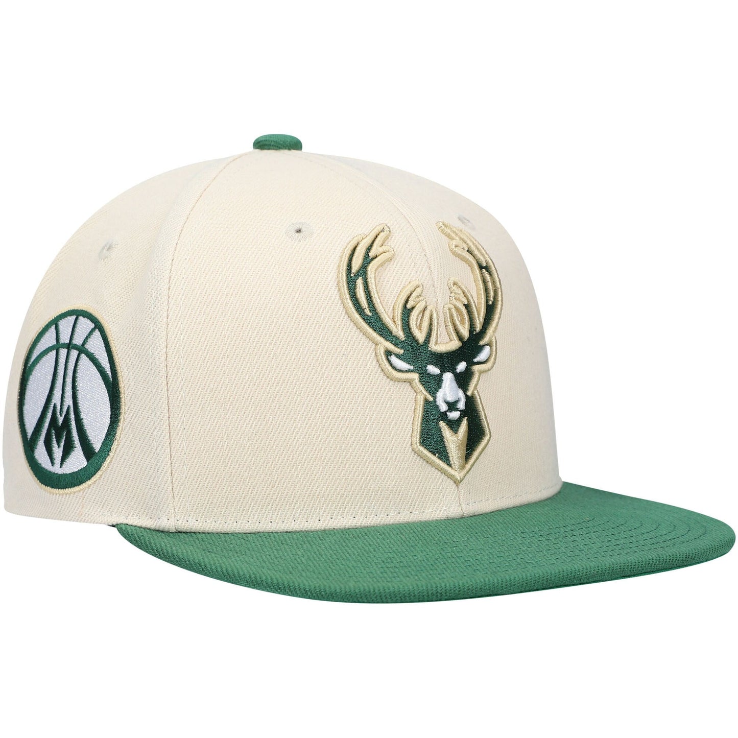 Men's Mitchell & Ness NBA Xl Wordmark Snapback Bucks