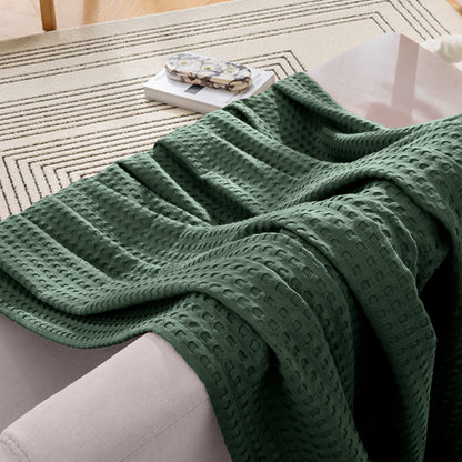 Elegant Comfort Cotton Waffle Blanket