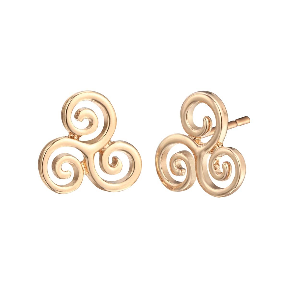 Goldtone Open Swirls Stud Earrings