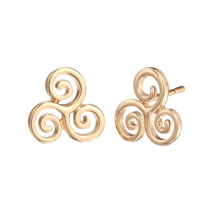 Goldtone Open Swirls Stud Earrings