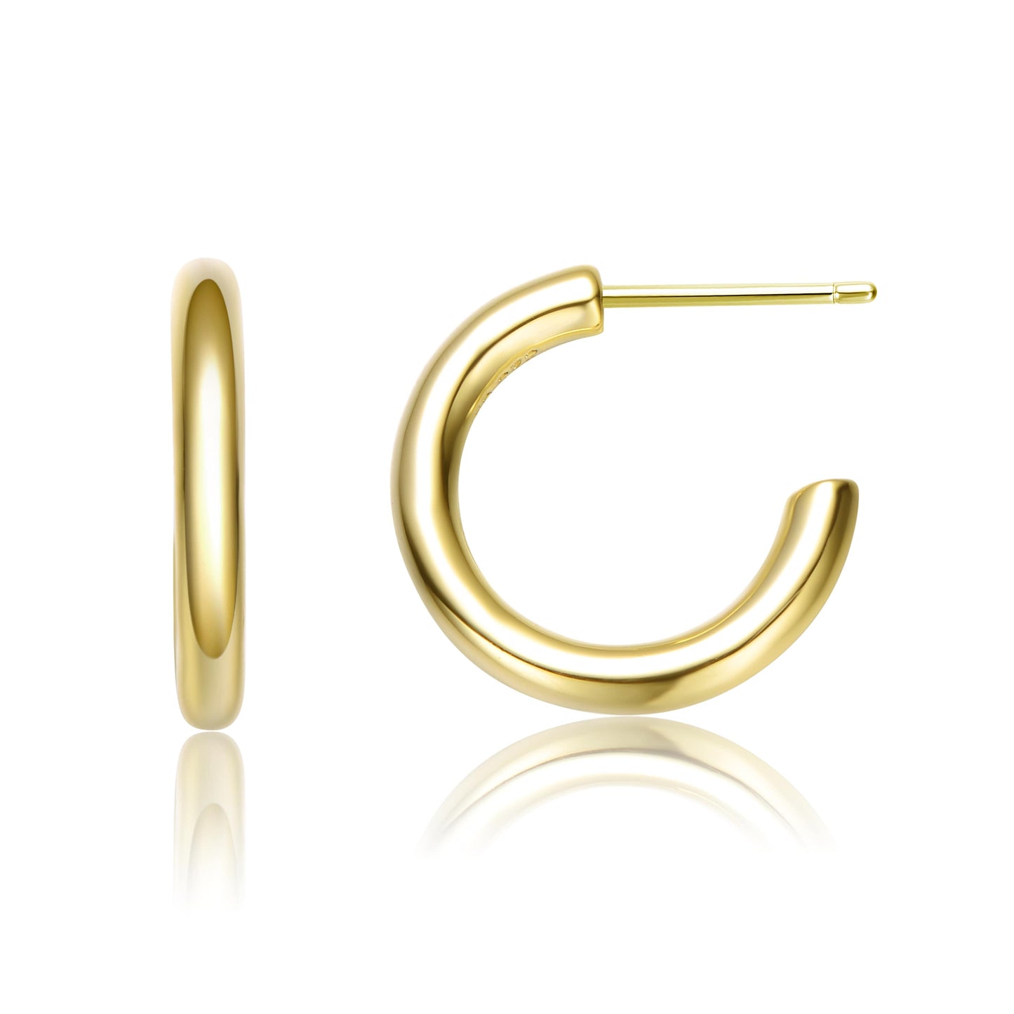 14K Gold Plated Open Hoop Earrings
