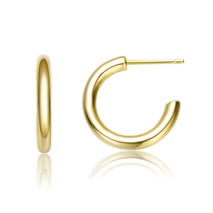 14K Gold Plated Open Hoop Earrings