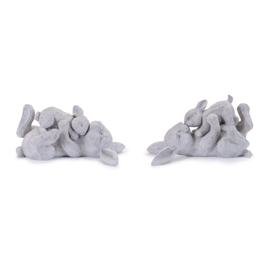 Melrose International Laying Rabbit with Baby Bunny Figurine (Set of 2)