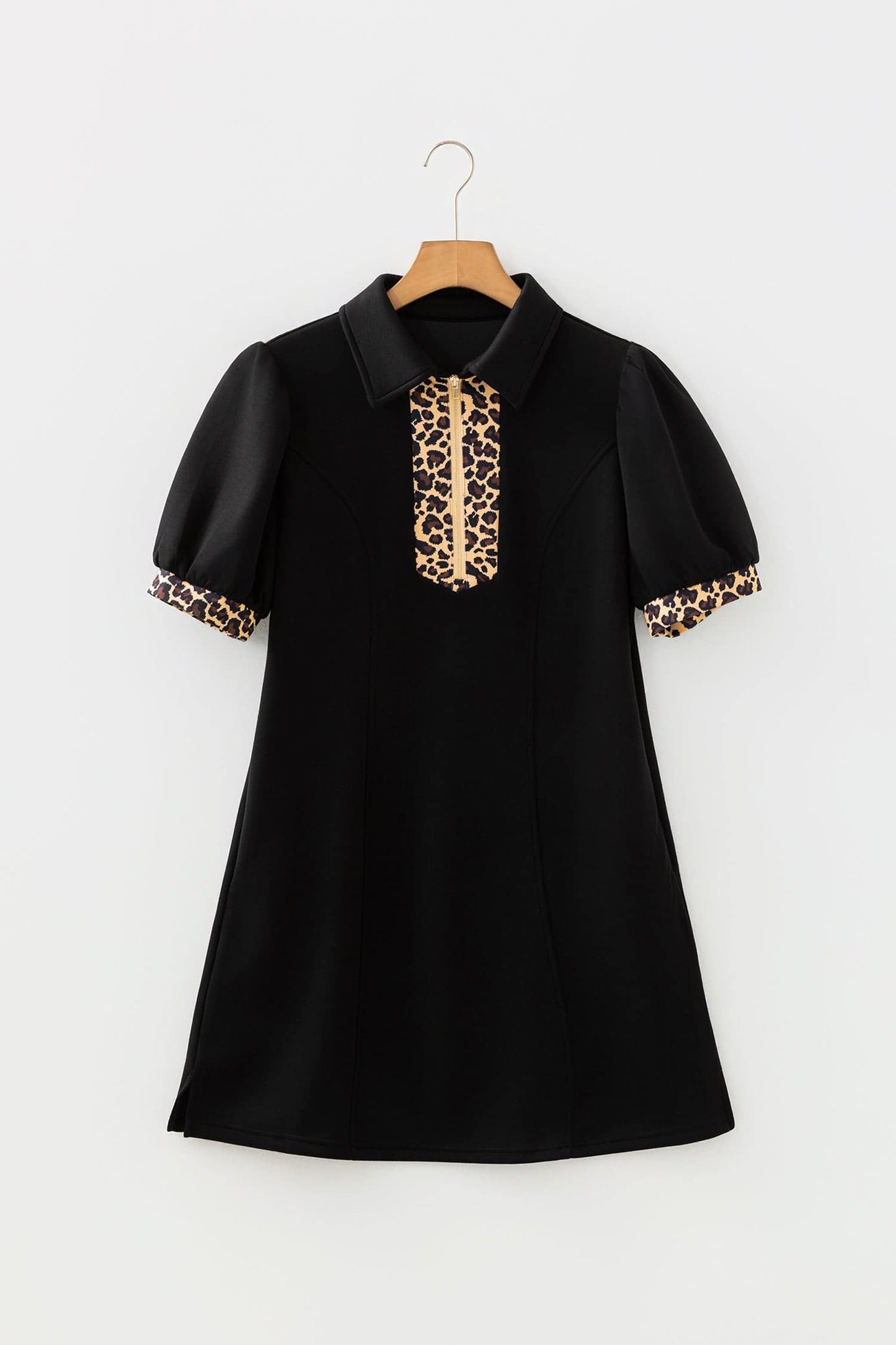 Estelle Sleeve Shift Mini Dress - Black / L - 12/14