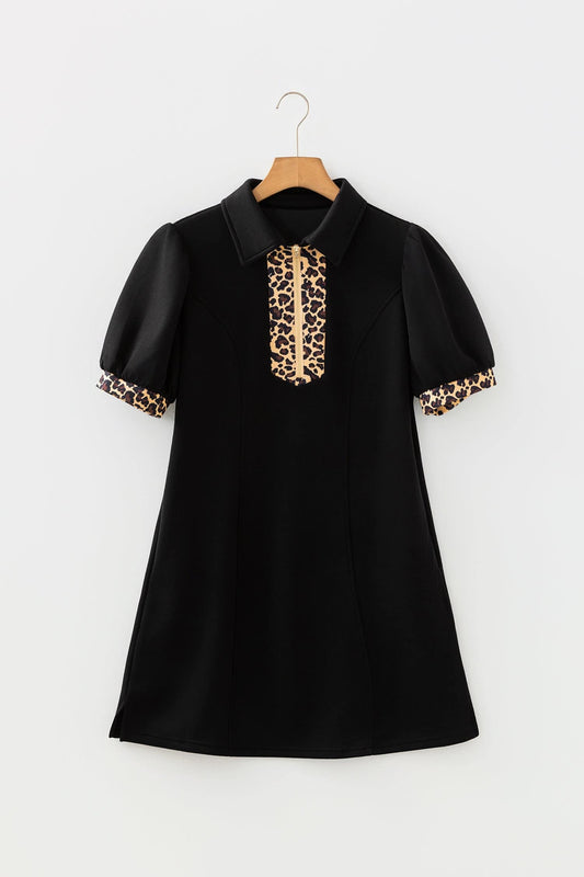 Estelle Sleeve Shift Mini Dress - Black / L - 12/14