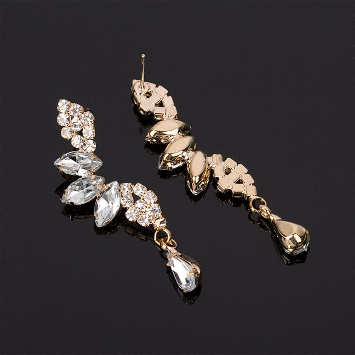 Cubic Zirconia & Crystal Marquise Pear Drop Earrings