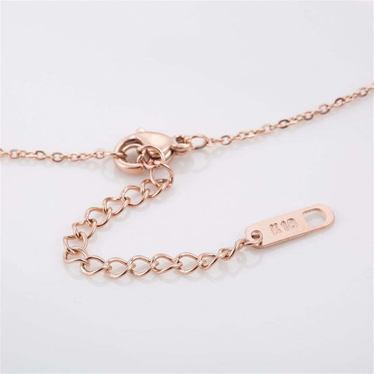Rose Goldtone V Pendant Necklace