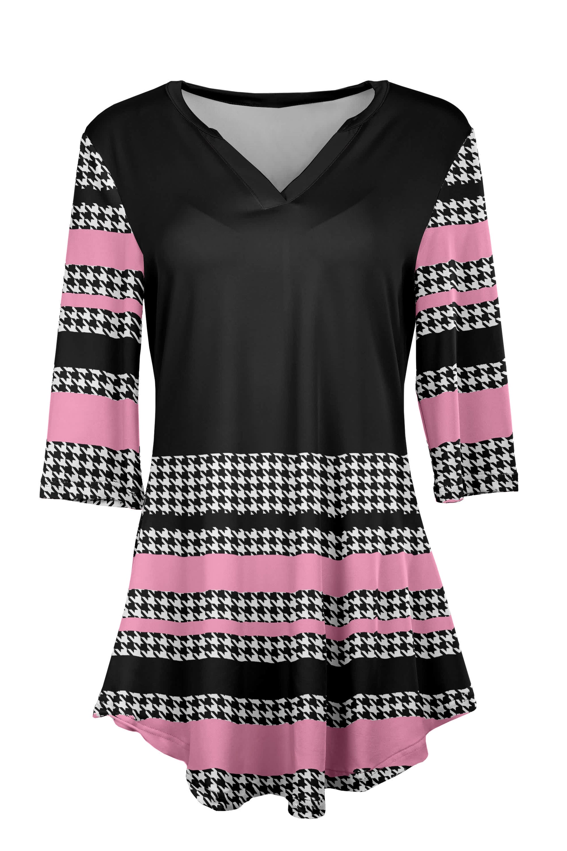 Black Pink Geometric Stripe-
