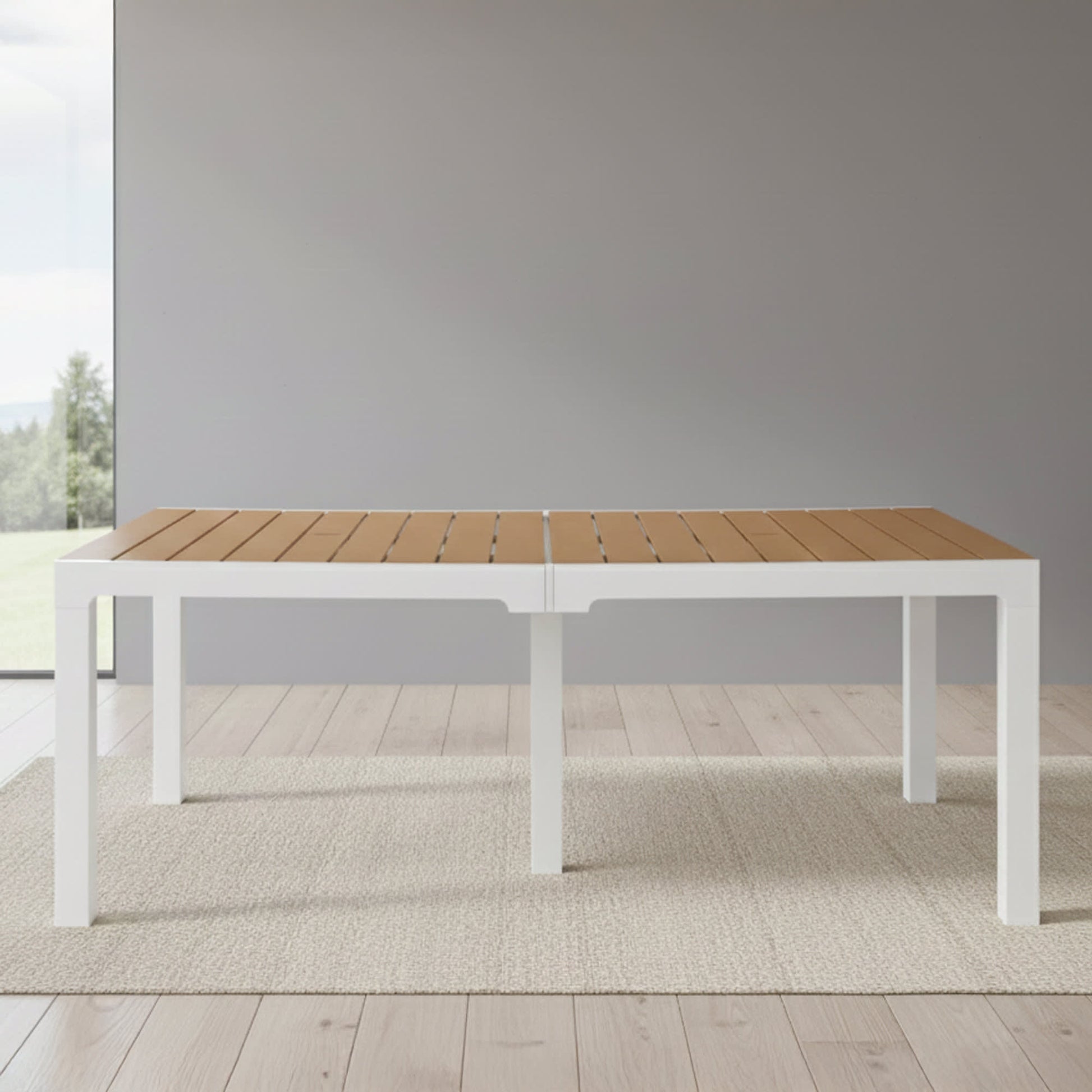 White / Teak Brown-