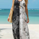Black White Tropical Leaf Print