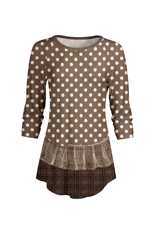 Taupe Polka Dot Border-