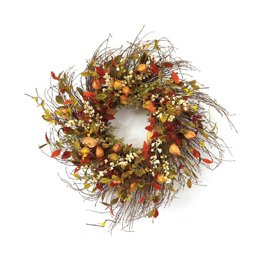 Melrose International Cape Gooseberry Wreath 20"D