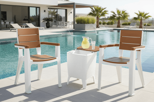 White / Teak Brown-