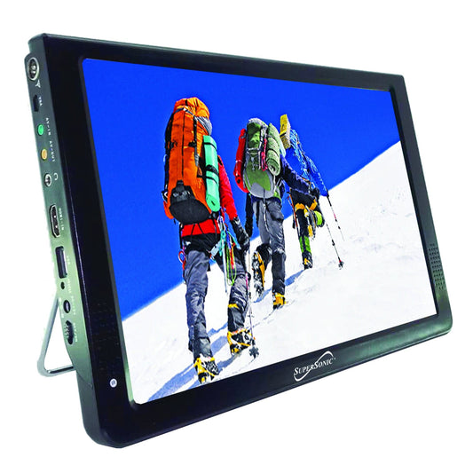 Supersonic 12" Portable Digital LED TV with USB & SD Inputs, AC/DC Compatible