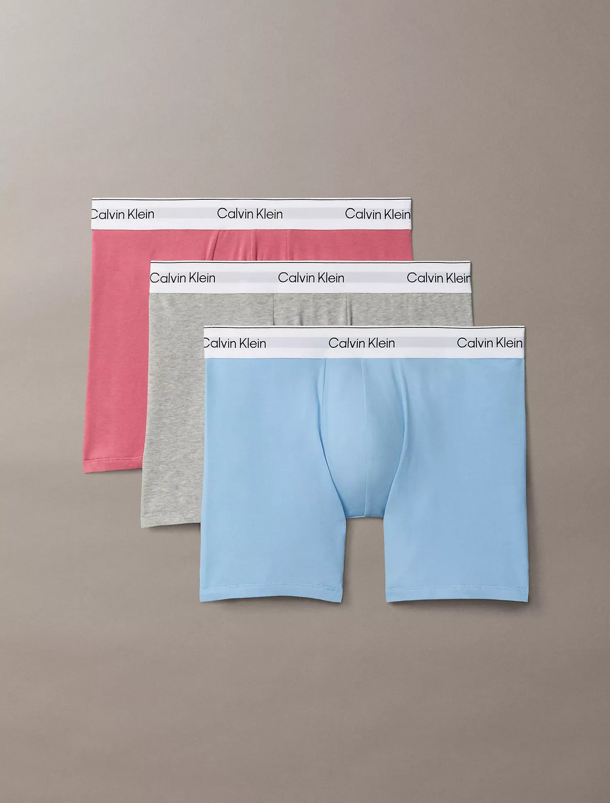 Calvin Klein Cotton Stretch Boxer Brief 3-Pack Men's Underwear — Pink/Light Blue/Grey