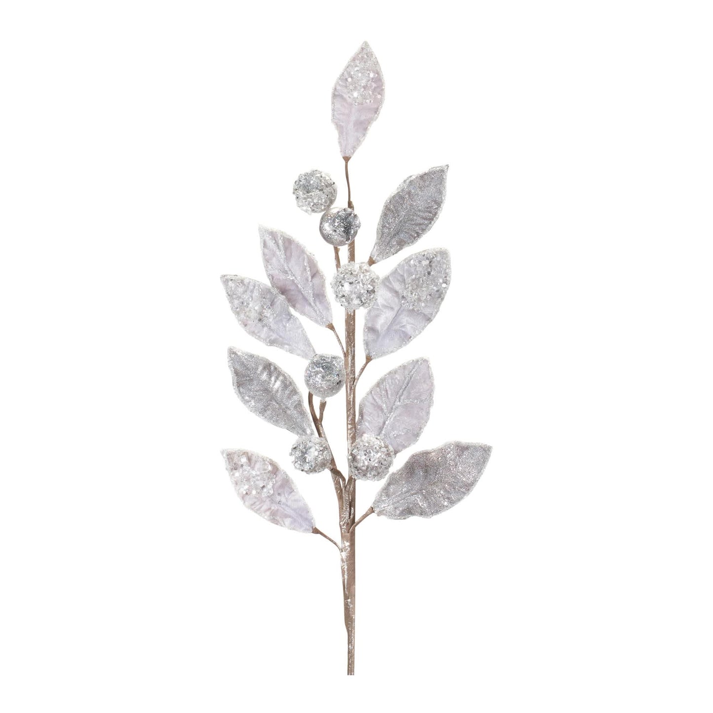 Melrose International Glittered Pod Leaf Spray (Set of 2)