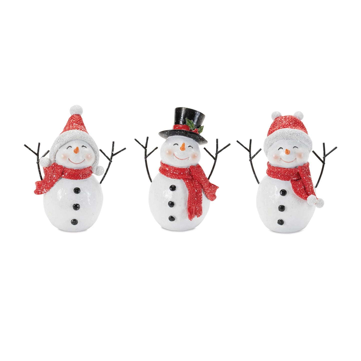 Melrose International Holiday Snowman Figurine (Set of 3)