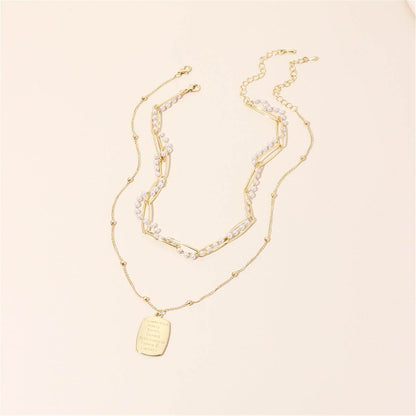 Pearl & Goldtone 'Mother & Daughter' Pendant Necklace Set