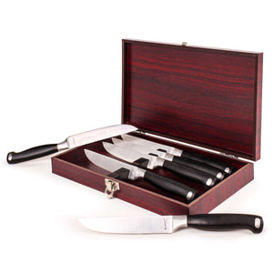 7-Piece Berghoff Bistro Steak Knives with Wood Storage Case (Black)