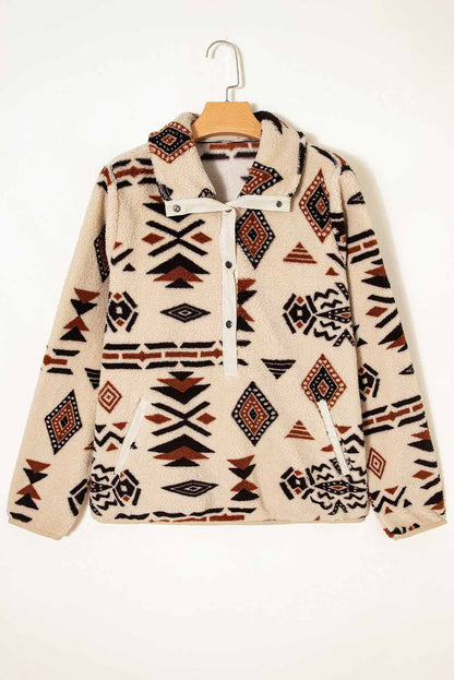Clara Half Placket Plush Sweatshirt