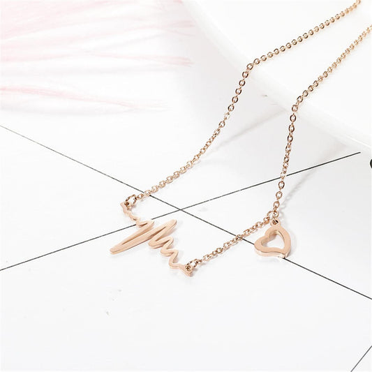 Rose Goldtone Electrocardiogram & Heart Anklet