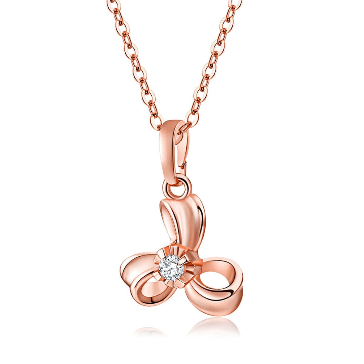 Cubic Zirconia & Rose Goldtone Sweet Petal Pendant Necklace