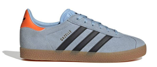 Grade School adidas Gazelle J 'Clear Sky Black Solar Orange'