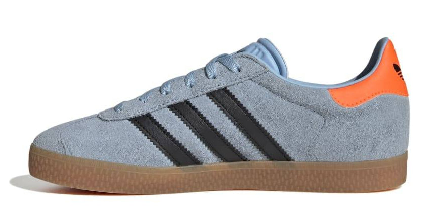 Grade School adidas Gazelle J 'Clear Sky Black Solar Orange'
