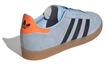 adidas Grade School Gazelle J 'Clear Sky Black Solar Orange' Sneakers