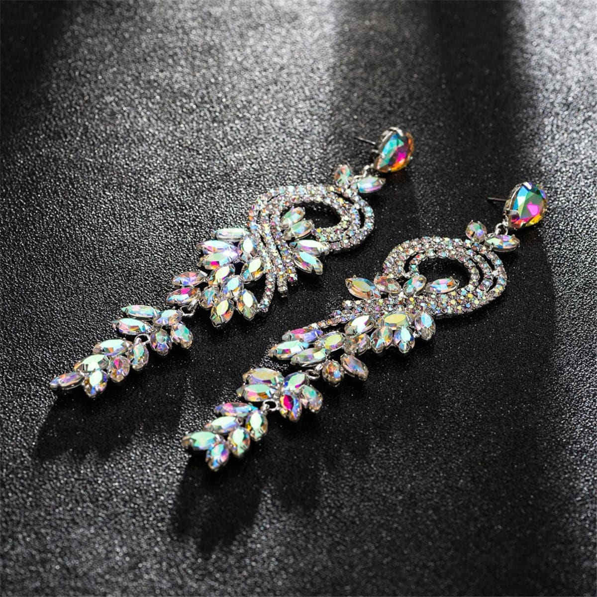 Cubic Zirconia & Crystal Swirl Botany Drop Earrings