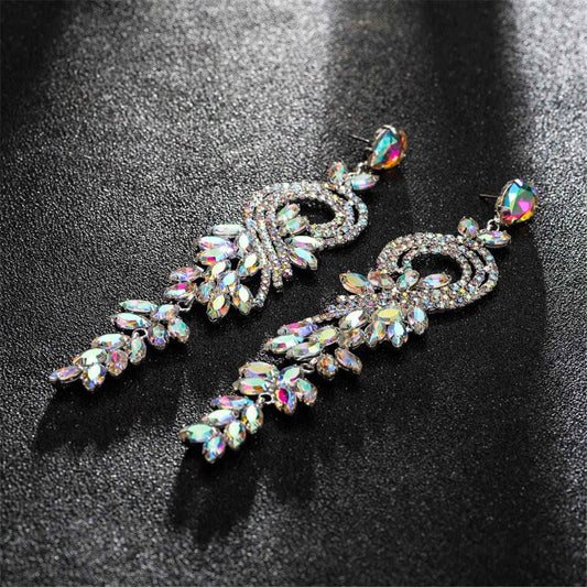 Cubic Zirconia & Crystal Swirl Botany Drop Earrings
