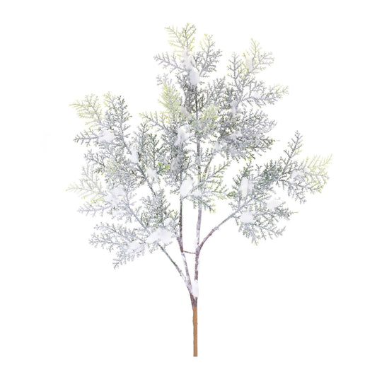 Melrose International Flocked Cedar Branch (Set of 12)