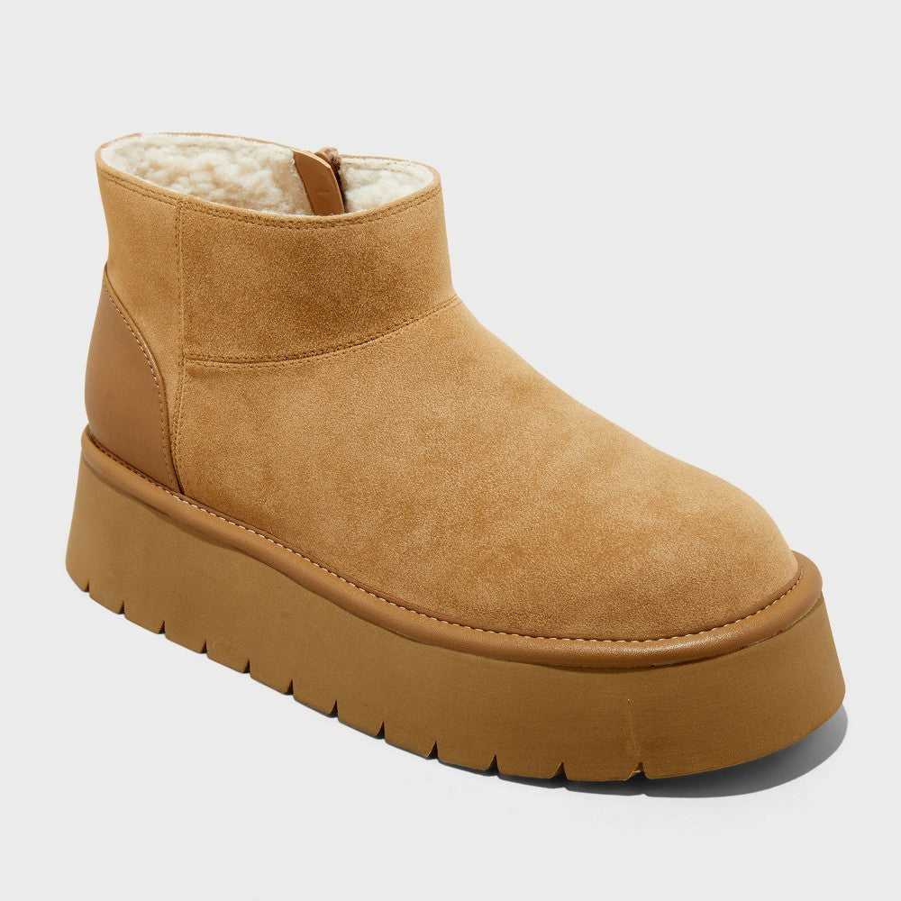 Women'S Missy Platform Booties with Memory Foam Insole - Wild Fable™ Tan 9