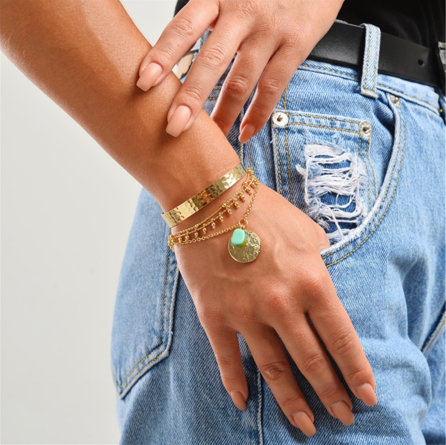 Teal / Gold-
