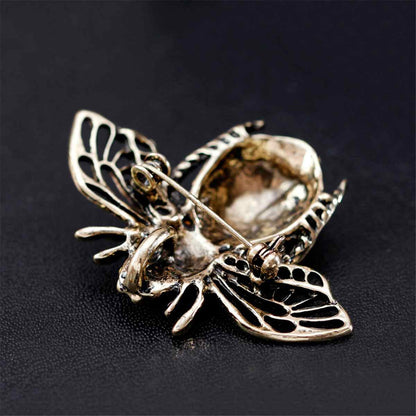 Multicolor Cubic Zirconia & Goldtone Bumblebee Brooch