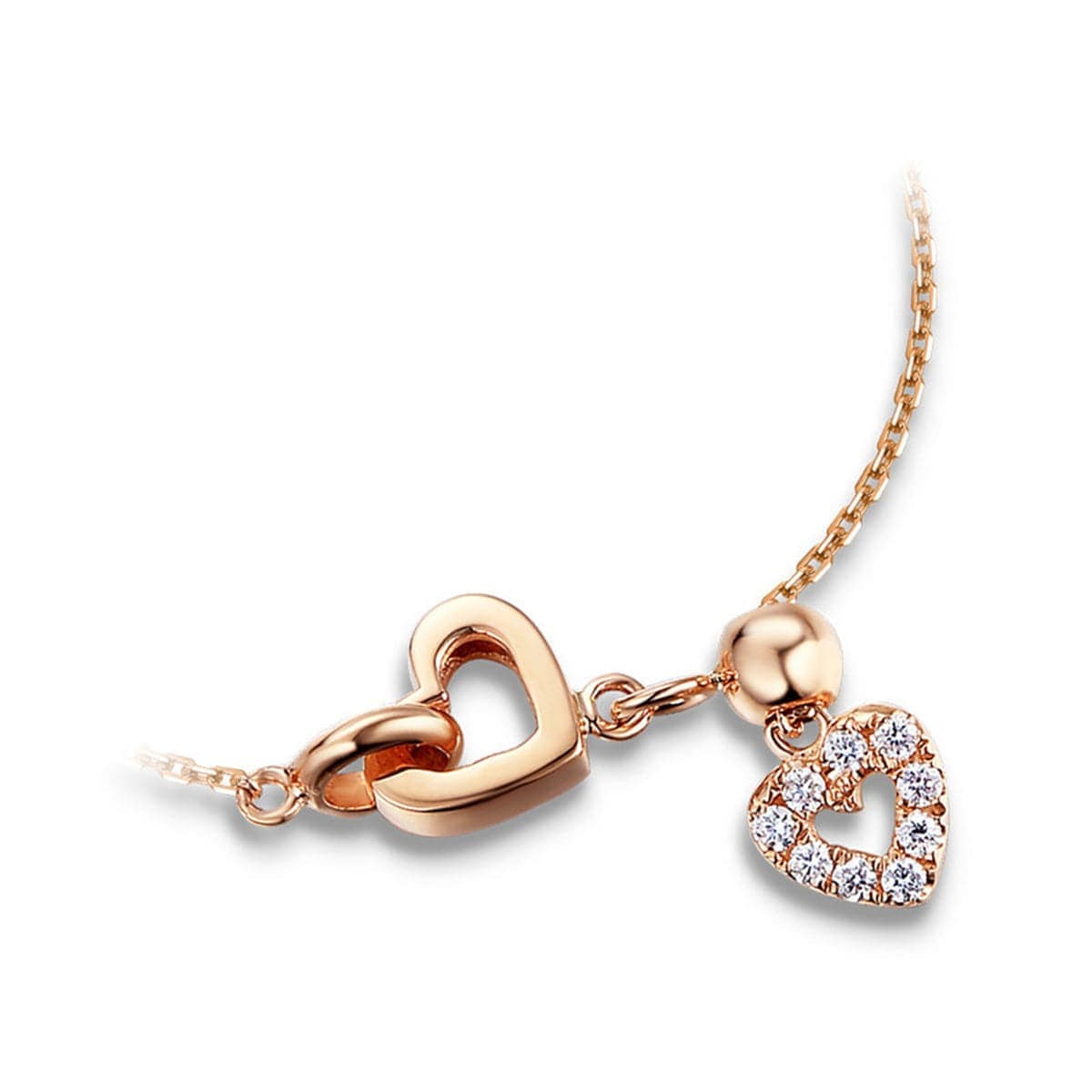 Cubic Zirconia & Rose Goldtone Heart Bracelet