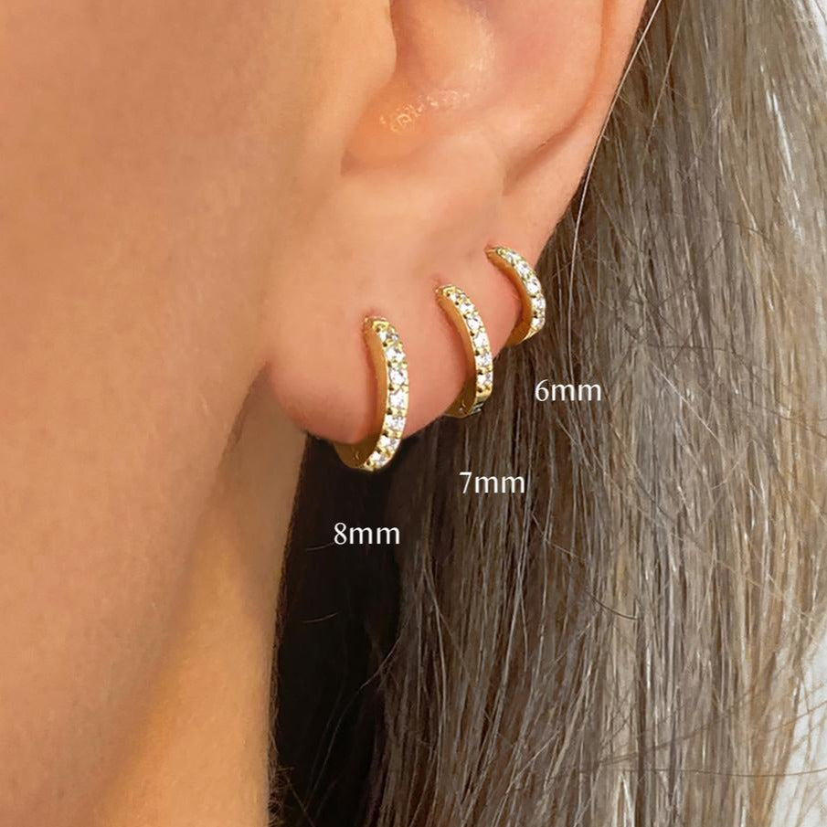 Mint & Lily Pave Huggie Hoop Earrings