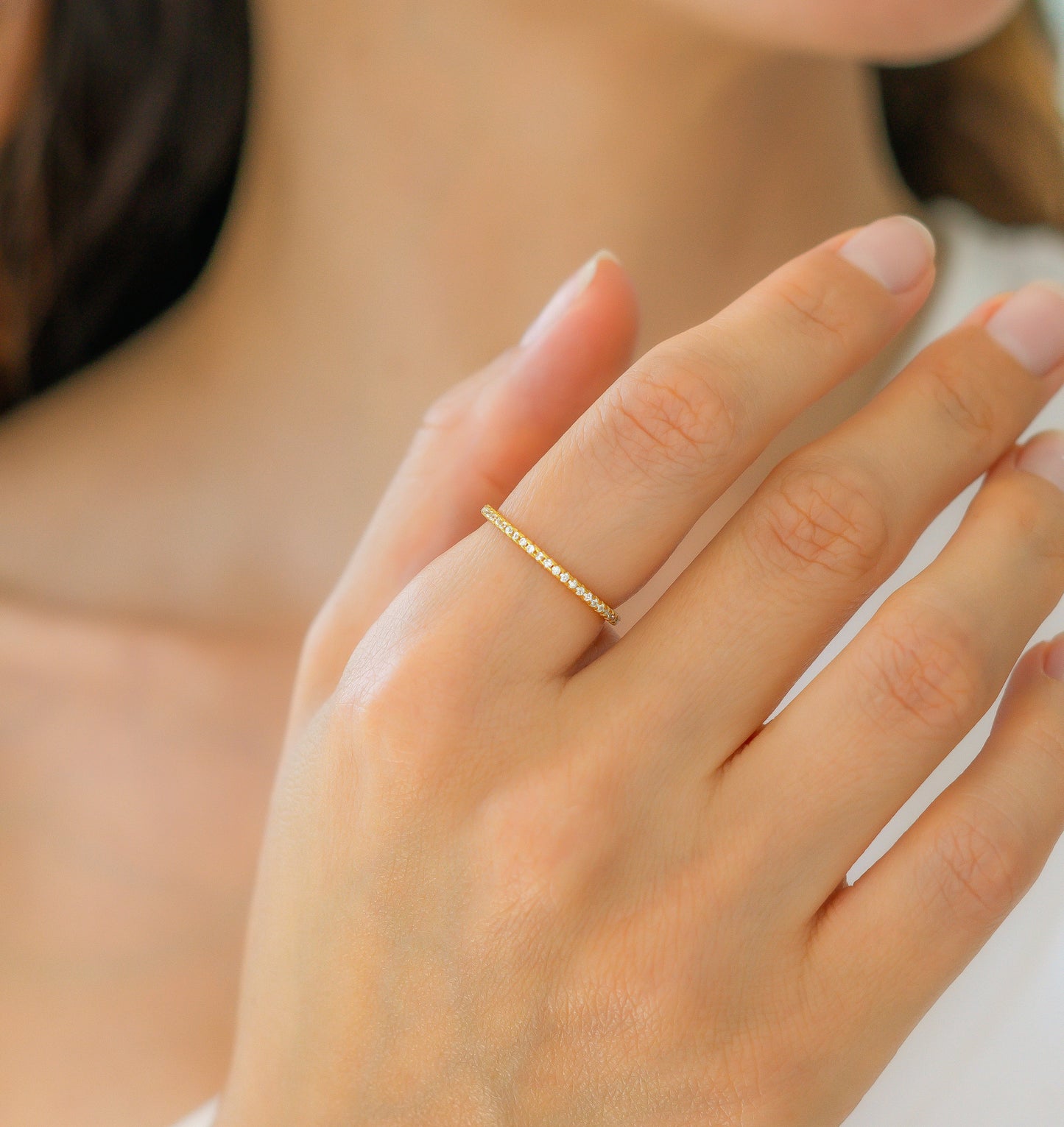 Mint & Lily Micro Pavé Eternity Stacking Ring