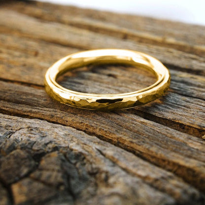 Mint & Lily Dainty Hammered Band Spinning Fidget Ring