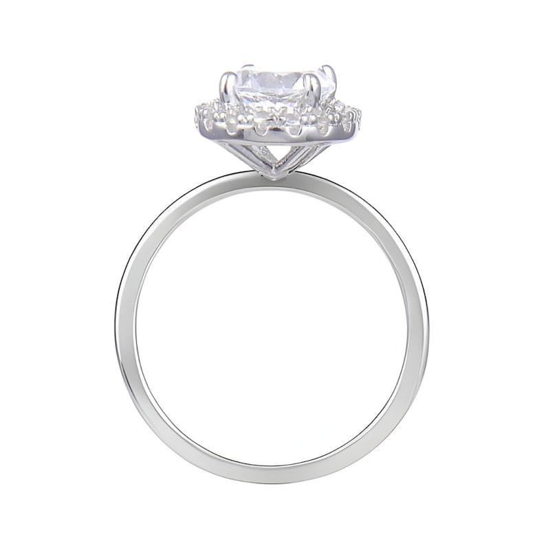 White Topaz Halo Style Promise Ring