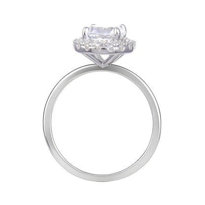 White Topaz Halo Style Promise Ring